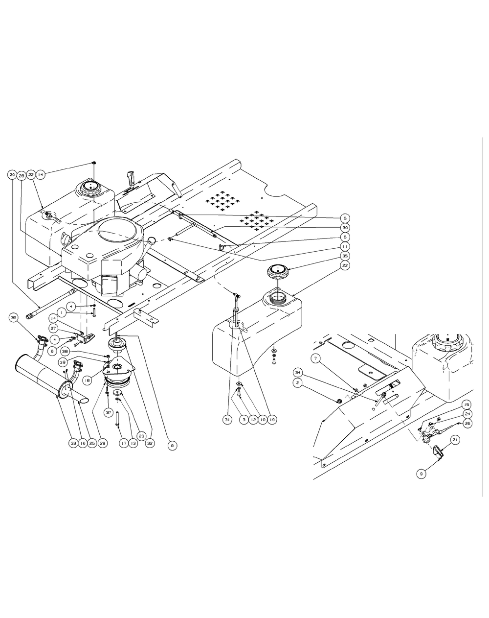 Kawasaki Engine Assembly 23hp Diagram and Parts List for ENFORCER54 53AI3AGT750-23HP Cub Cadet Lawn Tractor